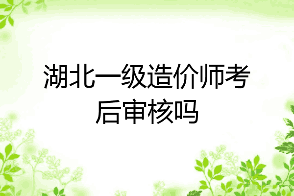 湖北一级造价师考后审核吗