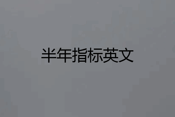 半年指标英文