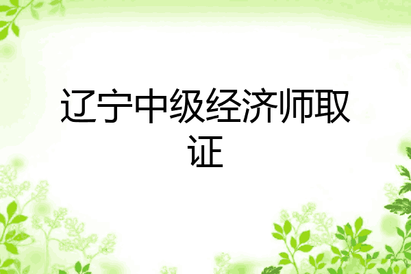 辽宁中级经济师取证