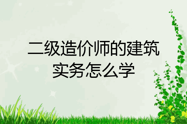 二级造价师的建筑实务怎么学