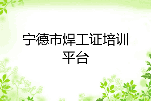 宁德市焊工证培训平台