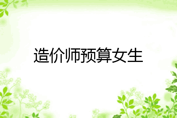造价师预算女生