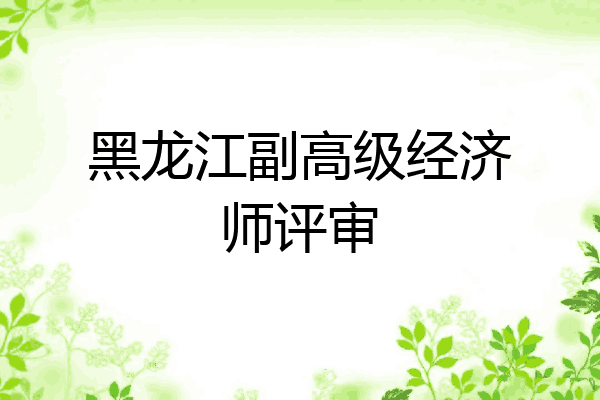 黑龙江副高级经济师评审