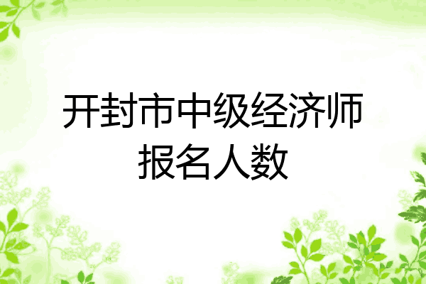 开封市中级经济师报名人数