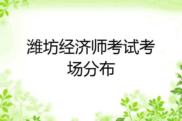 潍坊经济师考试考场分布