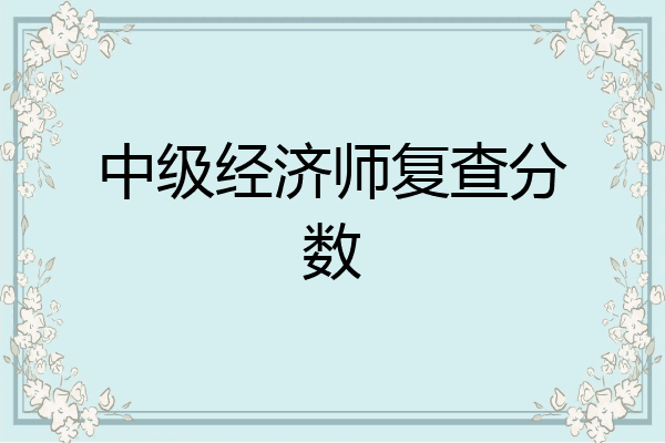 中级经济师复查分数