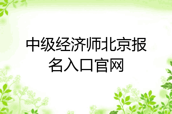 中级经济师北京报名入口官网