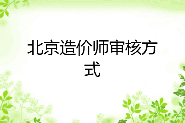 北京造价师审核方式