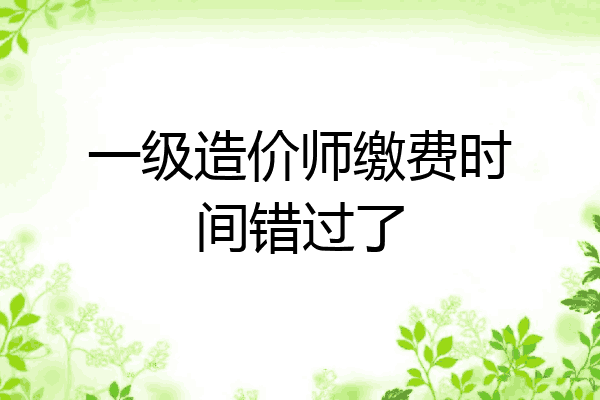 一级造价师缴费时间错过了