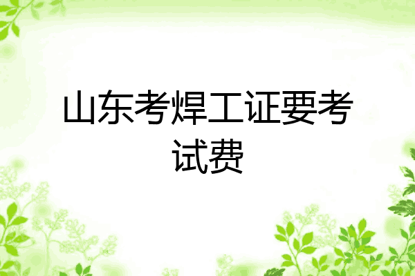 山东考焊工证要考试费