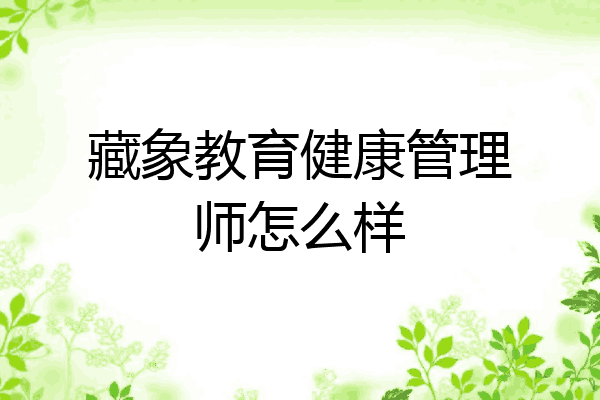 藏象教育健康管理师怎么样