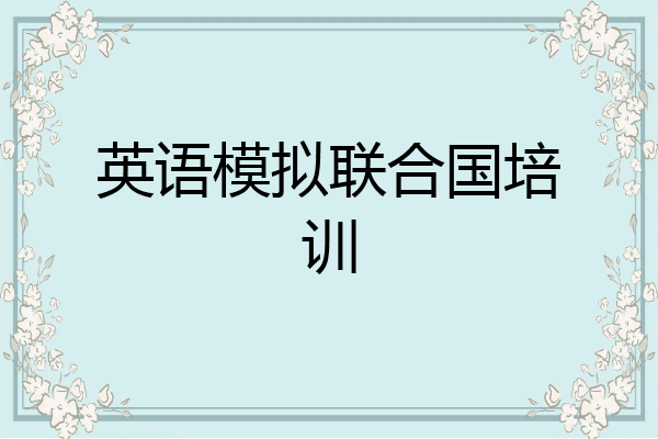 英语模拟联合国培训