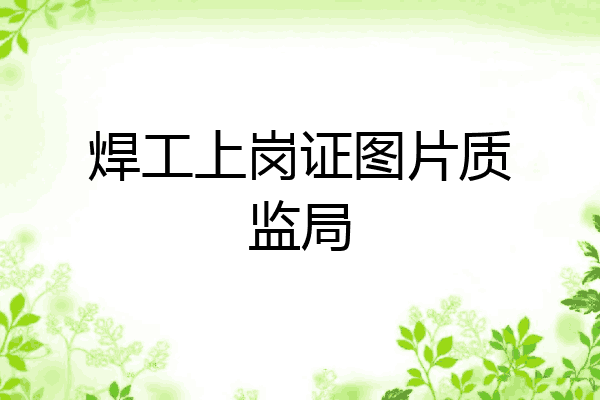 焊工上岗证图片质监局