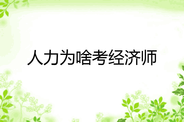 人力为啥考经济师