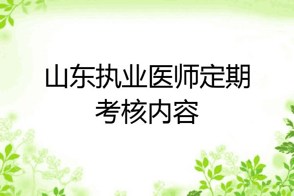 山东执业医师定期考核内容
