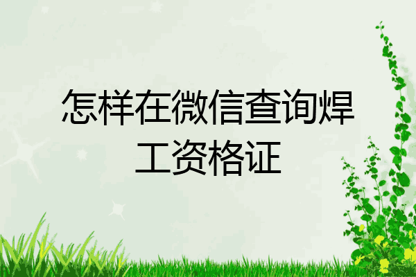 怎样在微信查询焊工资格证
