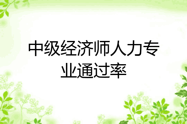 中级经济师人力专业通过率