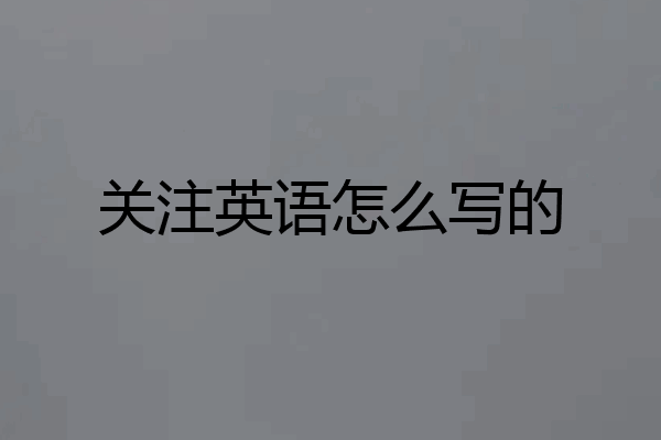 关注英语怎么写的
