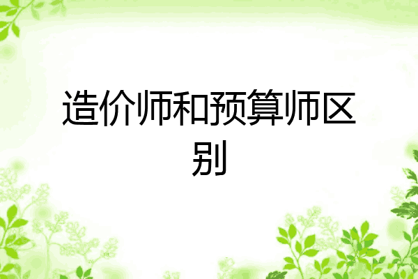 造价师和预算师区别