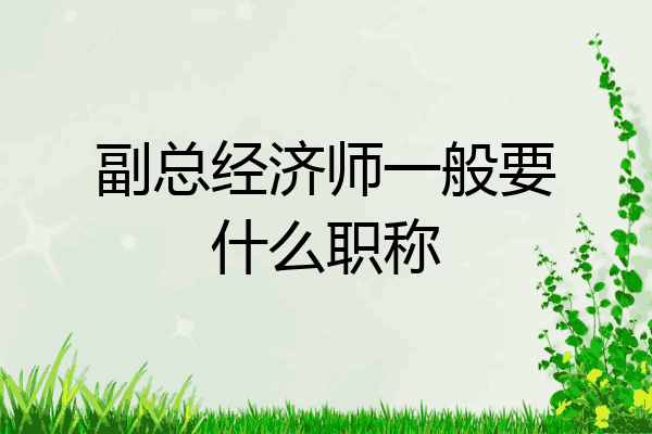 副总经济师一般要什么职称