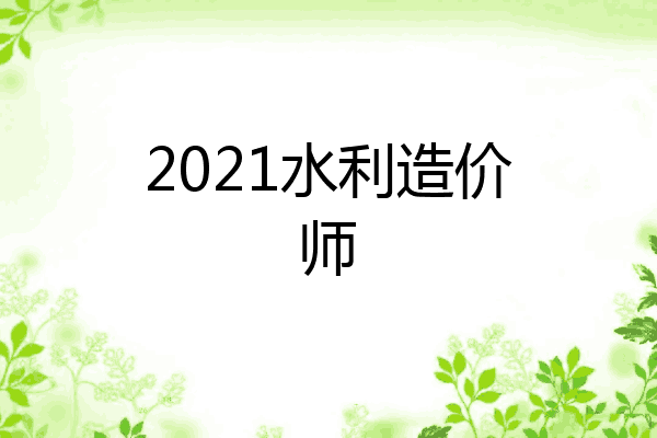 2021水利造价师