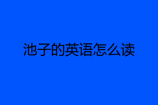 池子的英语怎么读