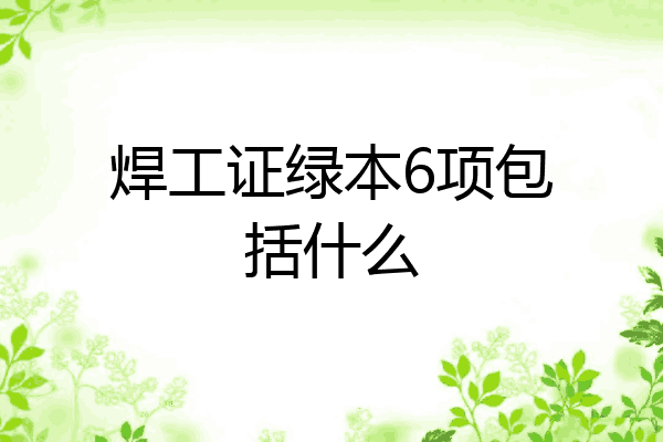 焊工证绿本6项包括什么