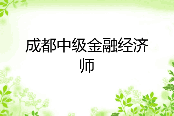 成都中级金融经济师