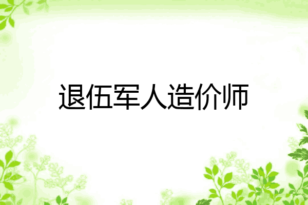 退伍军人造价师