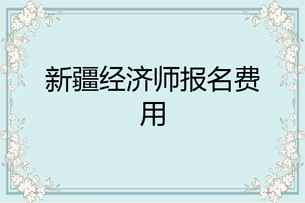 新疆经济师报名费用