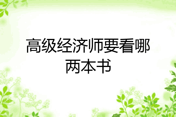 高级经济师要看哪两本书