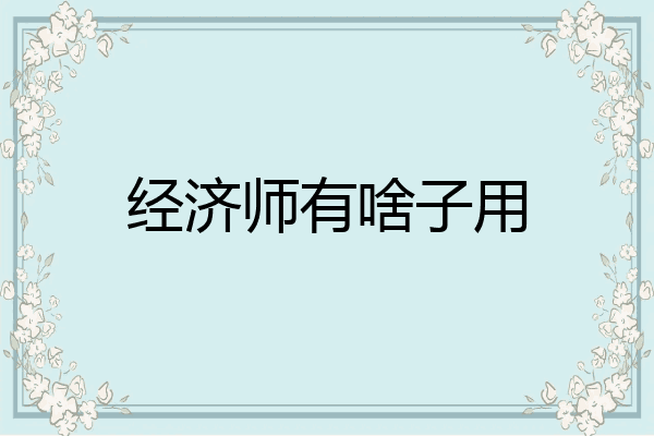 经济师有啥子用