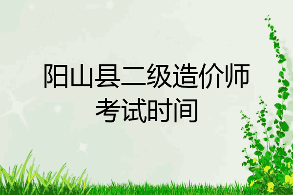 阳山县二级造价师考试时间