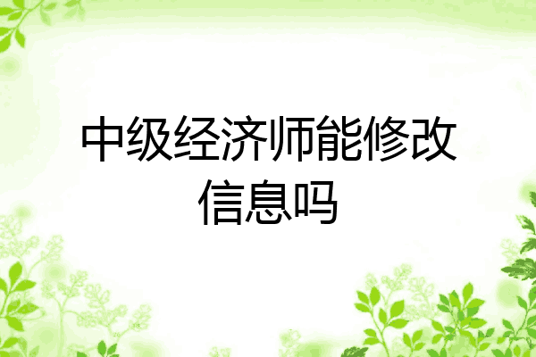 中级经济师能修改信息吗