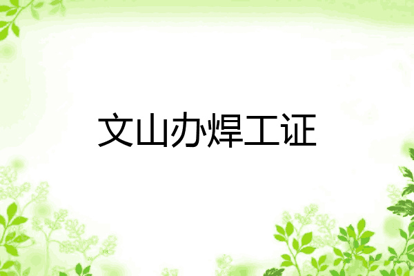 文山办焊工证
