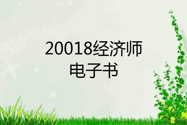 20018经济师电子书