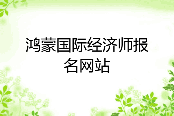 鸿蒙国际经济师报名网站