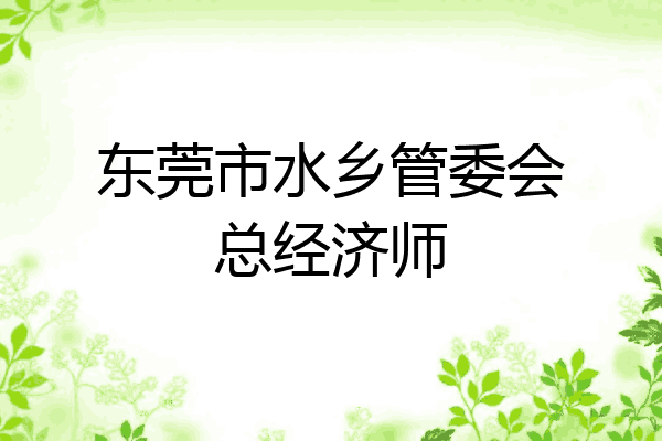 东莞市水乡管委会总经济师