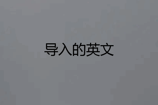 导入的英文
