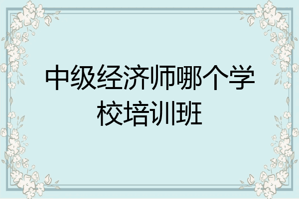 中级经济师哪个学校培训班