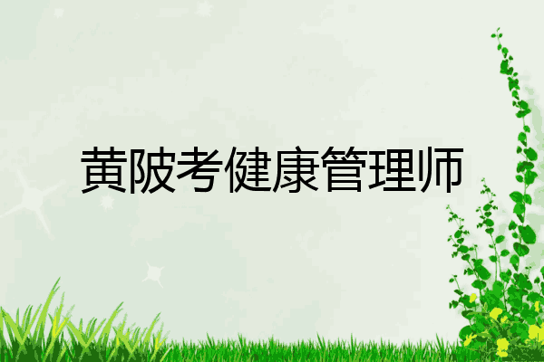 黄陂考健康管理师