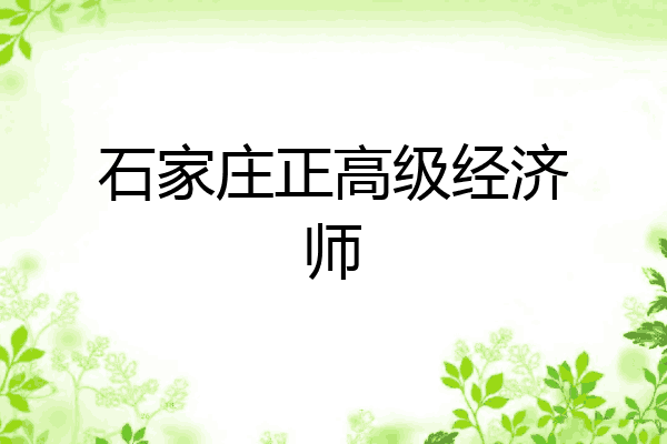石家庄正高级经济师