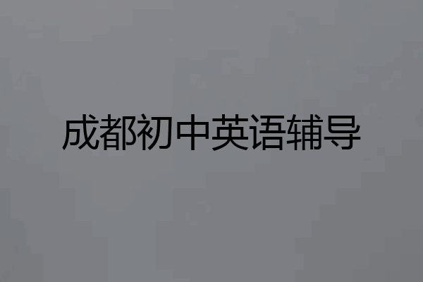 成都初中英语辅导