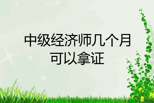 中级经济师几个月可以拿证