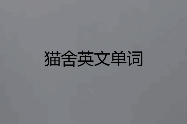 猫舍英文单词