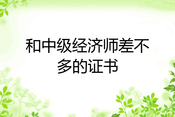 和中级经济师差不多的证书