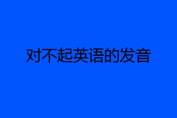 对不起英语的发音