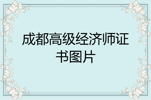 成都高级经济师证书图片