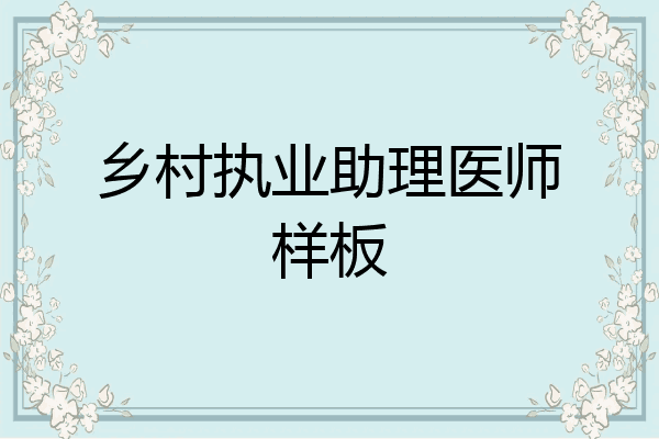乡村执业助理医师样板