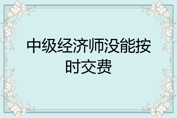 中级经济师没能按时交费
